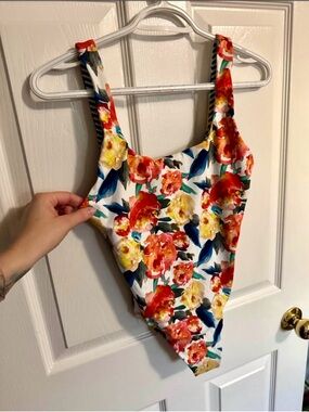Bikini Village One-Piece Reversible Swimsuit - Floral & Stripes